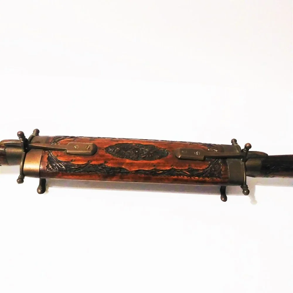Vintage‎ Wooden Hand Carved Knife Fork Carving Set